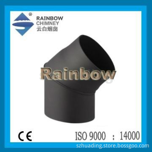 single wall carbon steel 45 degree bend for wood stove